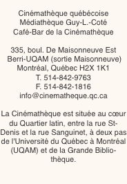 Cinémathèque québécoise Médiathèque Guy-L.-Coté Café-Bar de la