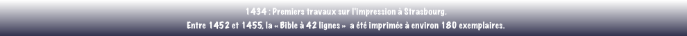 1434 : Premiers travaux sur l'impression à Strasbourg. Entre 14